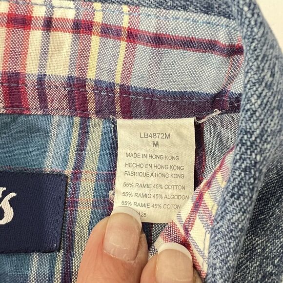 VTG Wrangler Blues Button Up Shirt Women's M Long Sleeve Blue Texas Star Buttons - Picture 11 of 11